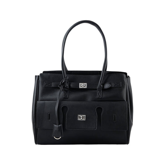 Glave Faux Leather Structured Shoulder Bag with Polyester Lining