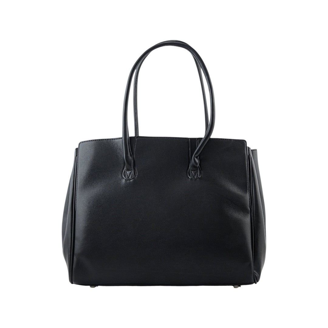 Glave Faux Leather Structured Shoulder Bag with Polyester Lining