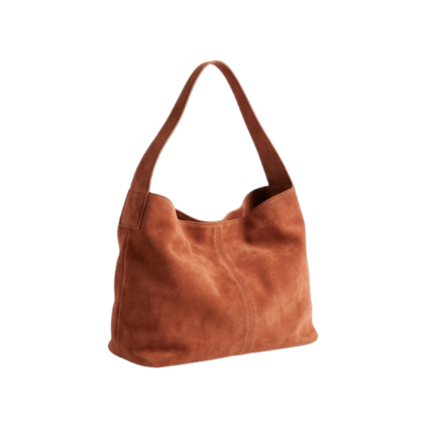 Glave Premium Soft Suede Slouchy Shoulder Bag Earthy Terracotta